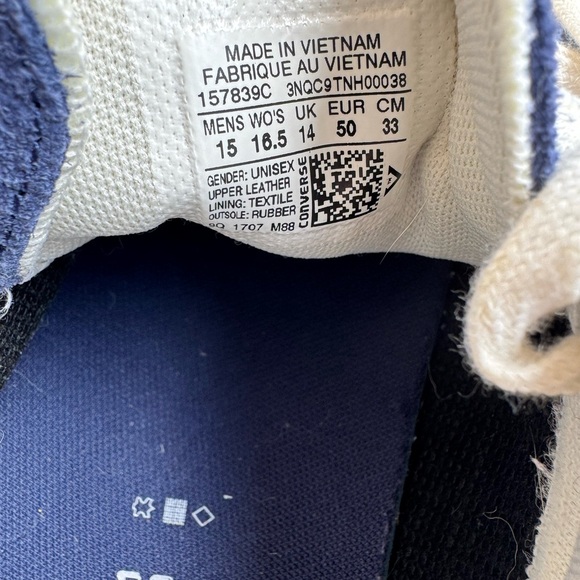 Converse Men's Navy and White Sneakers - Picture 4 of 4